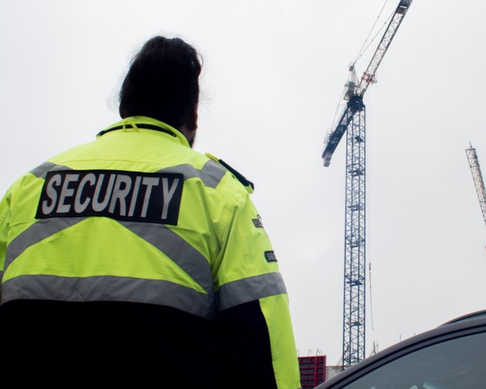 Security Guard providing Protection Against Theft and Vandalism on Construction Sites