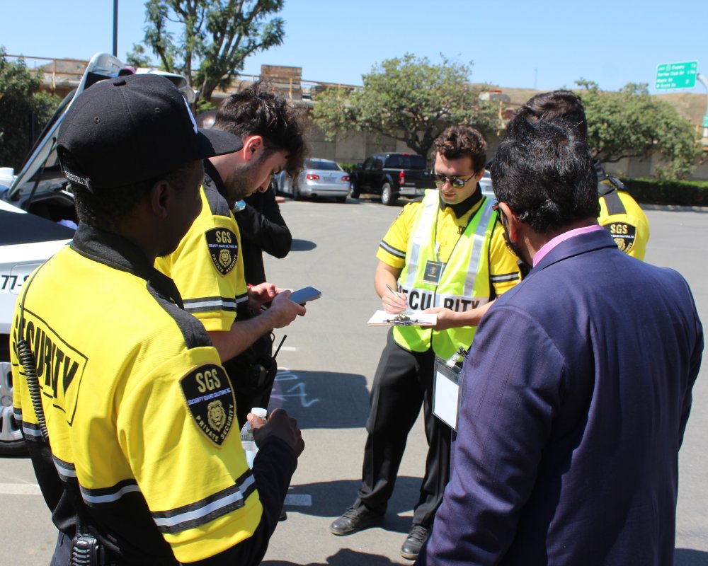 security personnel having discussion about trade show security