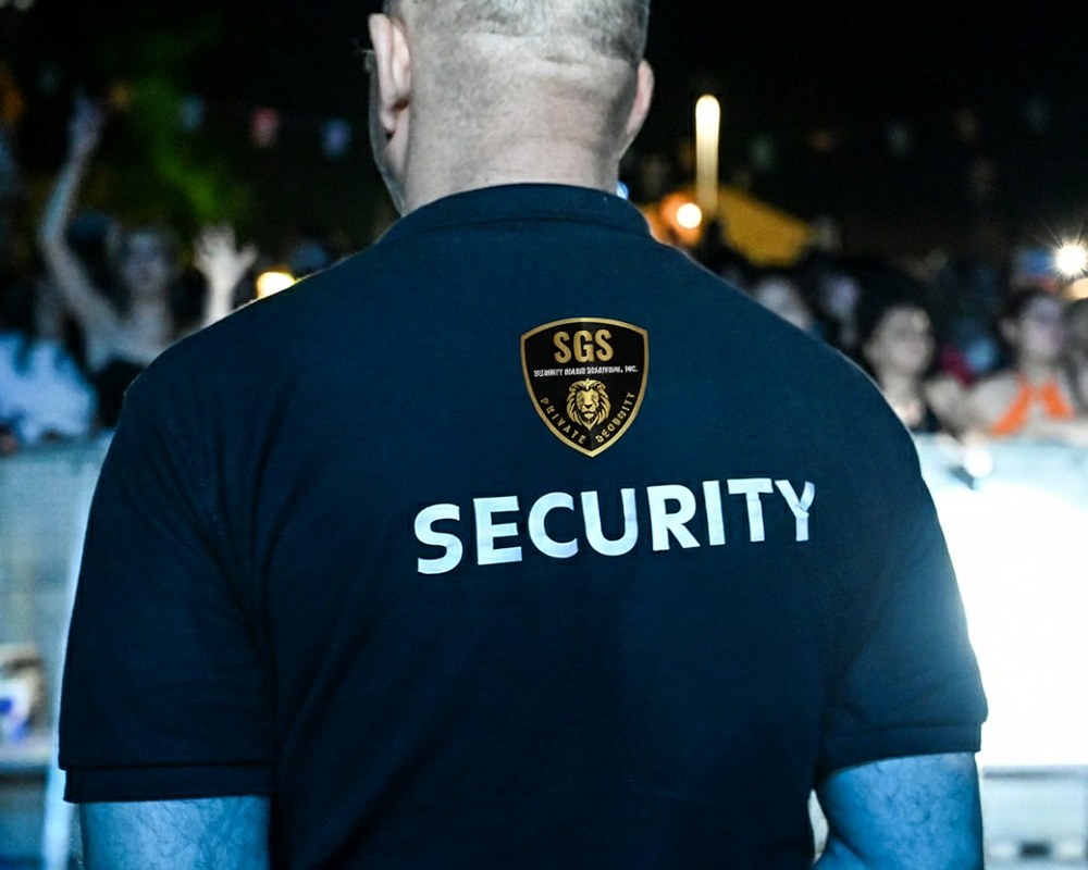 security guard monitoring crowd at concert