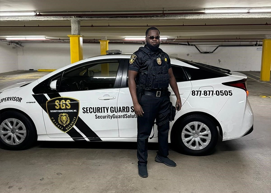 Security Guard with Patrolling Car